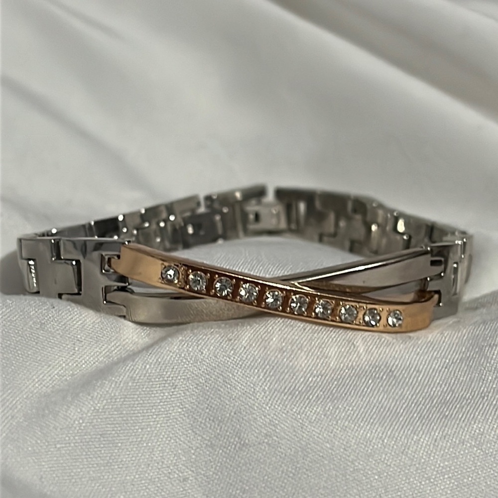 Two-tone Rhinestone bracelet